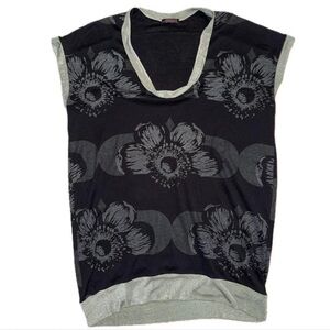 Custo Barcelona Black and Gray Floral Top